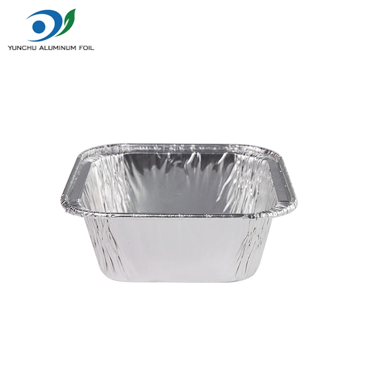 Quadratluft Frittier Silber Aluminiumfolienbehälter