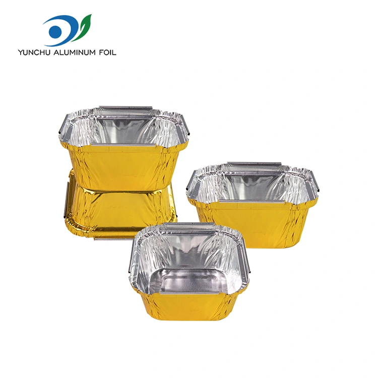 Quadratische Backofen -Silber -Aluminiumfolienbehälter