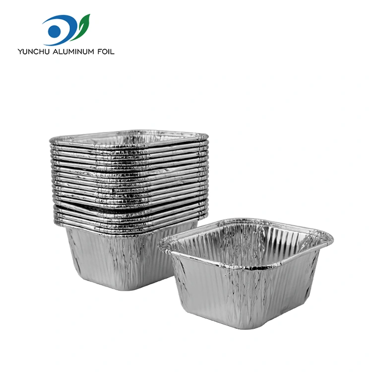 Quadratische Backblech Luft Freneuung Silber Aluminium Folienbehälter