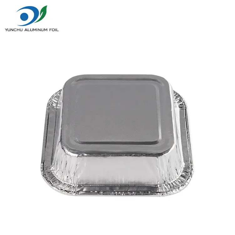 Quadratkuchenluft Frittier Silber Aluminiumfolienbehälter