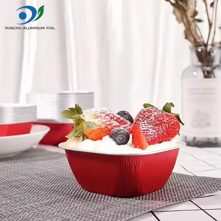 Quadratische Farbbacken glattes Aluminiumfolienbehälter